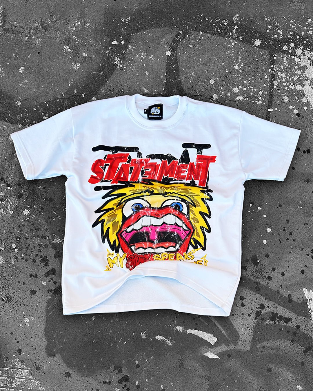 big mouth tee white - Statement