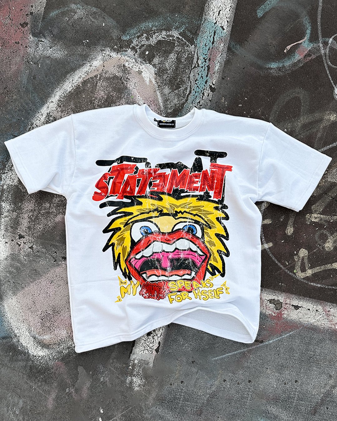 big mouth tee white - Statement