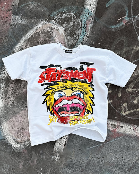 big mouth tee white - Statement