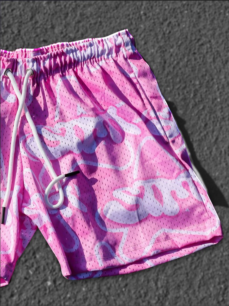 stmt ' pink ' mesh shorts - Statement