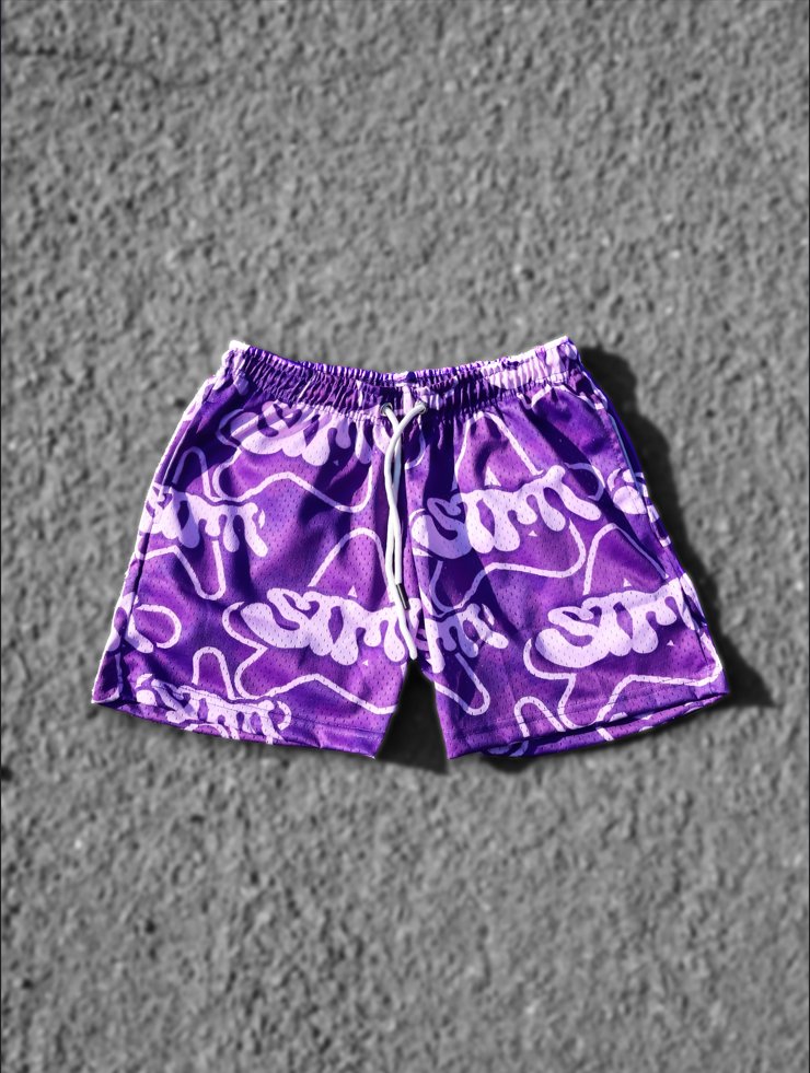 stmt ' purple ' mesh shorts - Statement