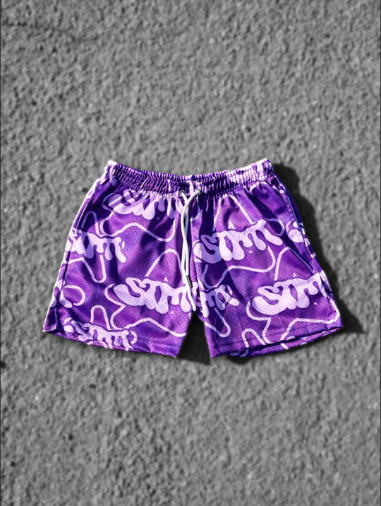 stmt ' purple ' mesh shorts - Statement