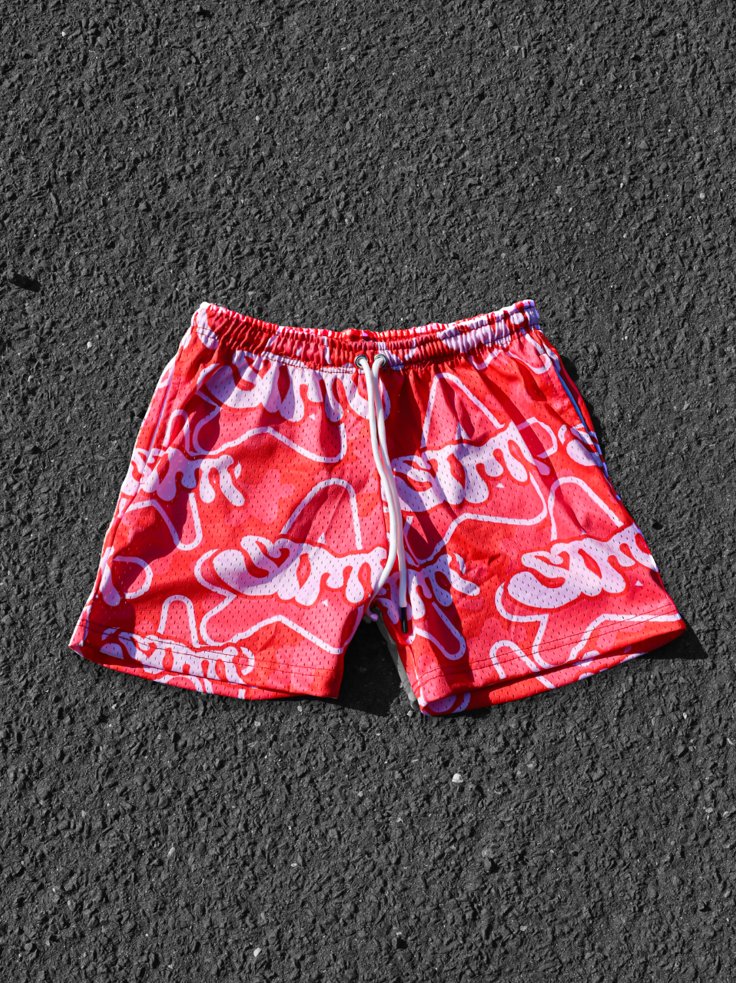 stmt ' red ' mesh shorts - Statement